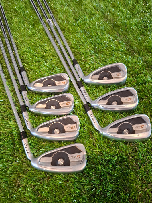 second hand PING G400 iron set with Stiff shafts