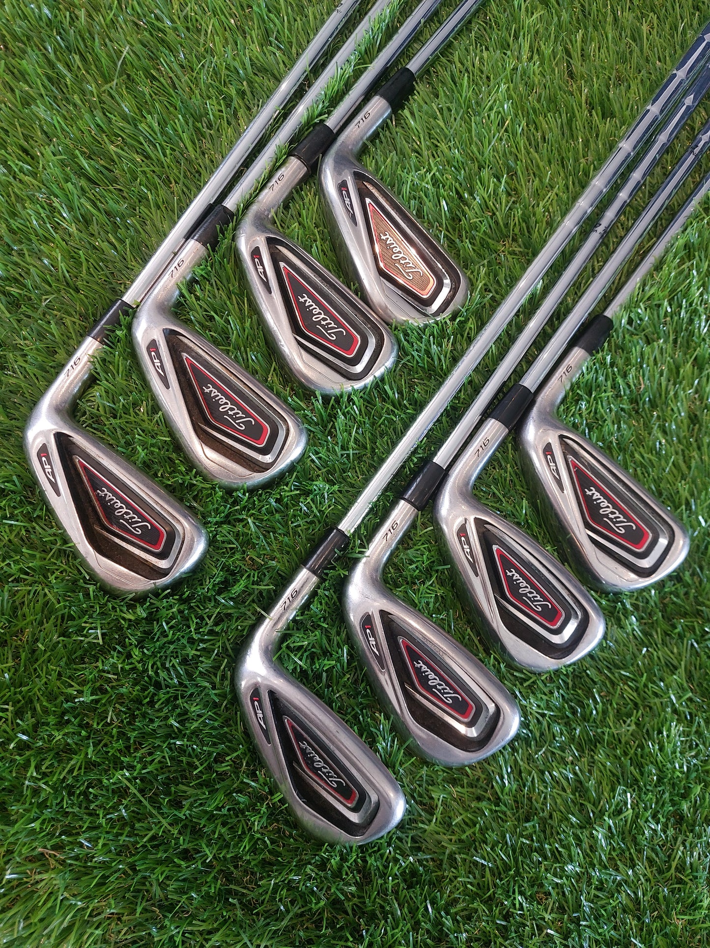 Titleist AP1 716 3i-PW with XP90 S300 Stiff Shafts and New OS Lampkin Grips